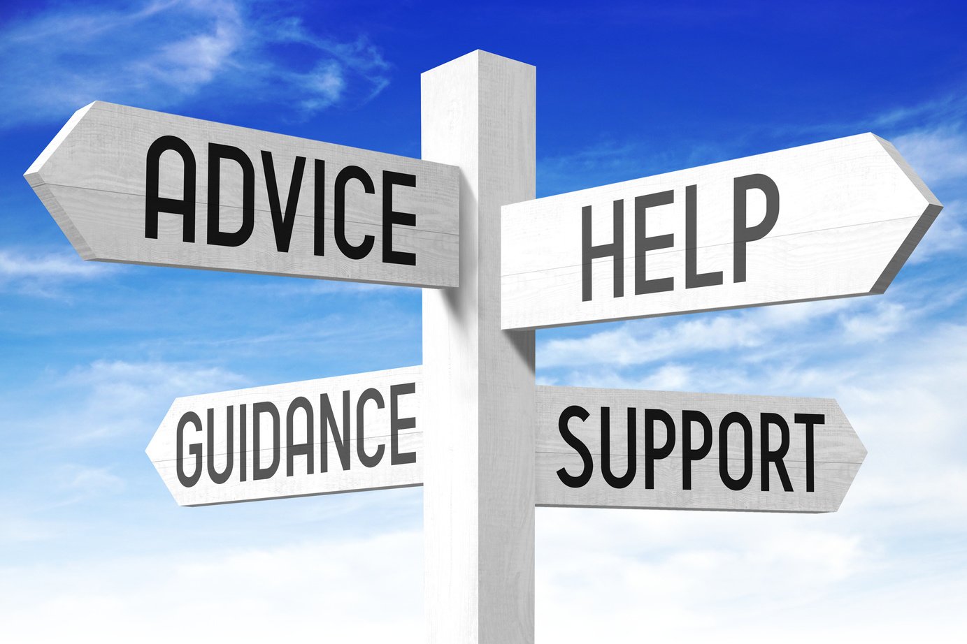 Help, support, advice, guidance signpost